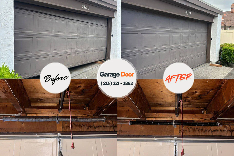 Before and after: garage door repair Tehama, CA